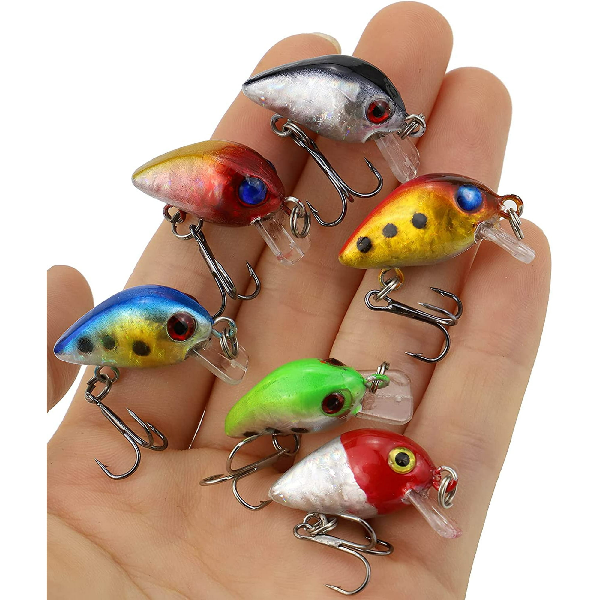 Small Crankbait Lures Crank Baits 6Pcs for Bass Fishing