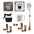 thumbnail image 1 of Coffee Bar Decoration Logo Farmhouse Layered Tray Decoration Coffee Wood Logo Mini Coffee Cup Wood Pearl Ring Rural Layered Tray Kitchen Table Tier Tray Ornament Plaid Decorations for Kitchen Table, 1 of 4