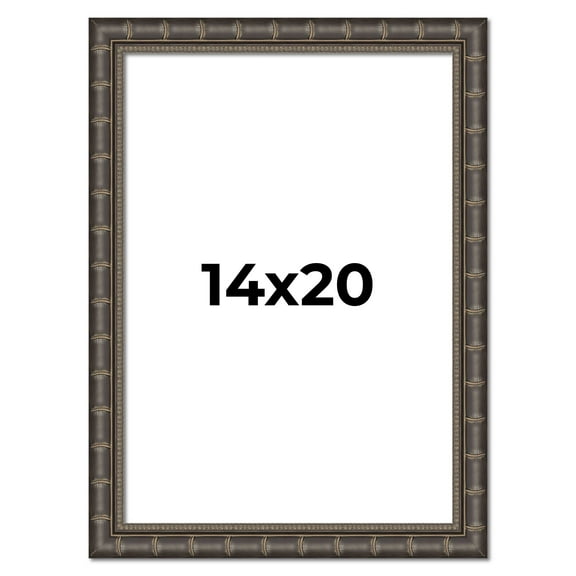 14x20 Frame Black Bamboo Solid Wood Picture Frame Width 1.5 Inches | Interior Frame Depth 0.5