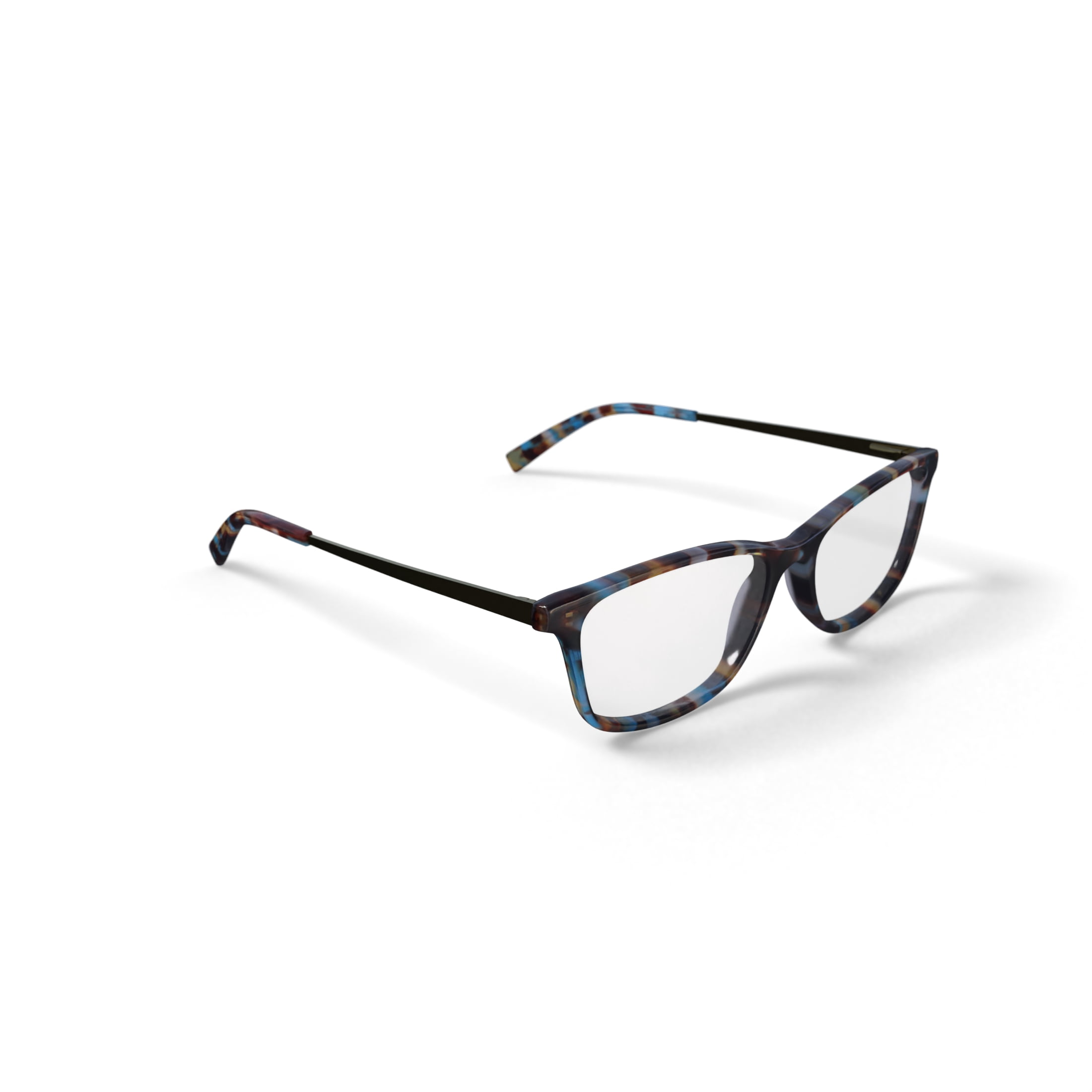 Hard Candy Women's Sweet as Pie Rectangular Prescription Eyeglasses with Case, Blue Tortoise