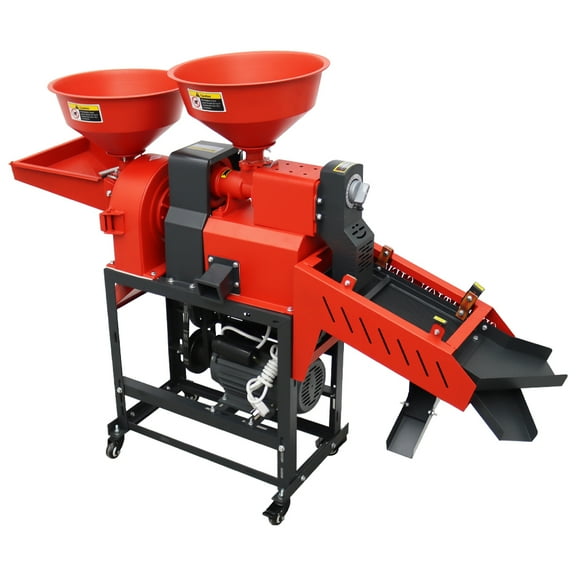 Rice Milling and Crushing Machine 220V Corn Rice Sheller and Crusher with Vibrating Screen 130-170kg/h