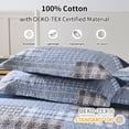 thumbnail image 5 of Bedduvit Navy Blue Cotton Quilt Queen - 100% Cotton Patchwork Plaid Striped Quilts for Queen Beds, Lightweight Reversible Modern Farmhouse Bedspread Quilt Set, 3-Piece All-Season Quilt Bedding Set, 5 of 12