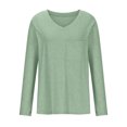 thumbnail image 3 of cfhntfmh Long Shirts for Women Fashion V Neck Long Sleeve Basic Tops Fall Soft Solid Color Tunic Blouses, 3 of 5