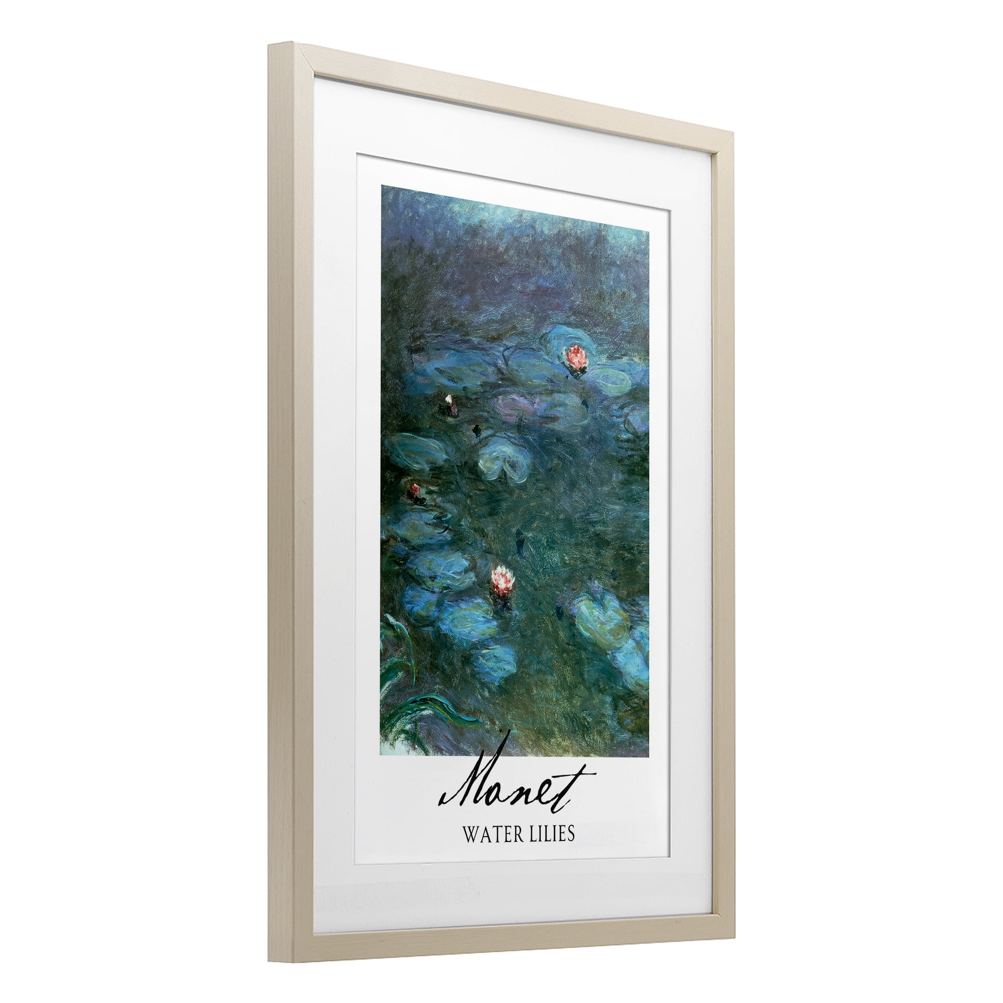 Stupell Industries Monet Water Lilies Birch Framed Print Under Glass, design by Vintage Hustle