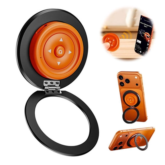 Magnetic Phone Grip for Gym, Removable Holder Kickstand with Remote Control Holder, Double Sided Magnet Phone Stand for Most Cell Phones Cases