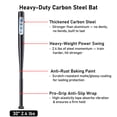 thumbnail image 2 of Gamexcel 30 in Weighted Baseball Bat Swing Trainer, Carbon Steel Practice Bat for Youth Teen Baseball and Softball Training, Black, 2 of 8