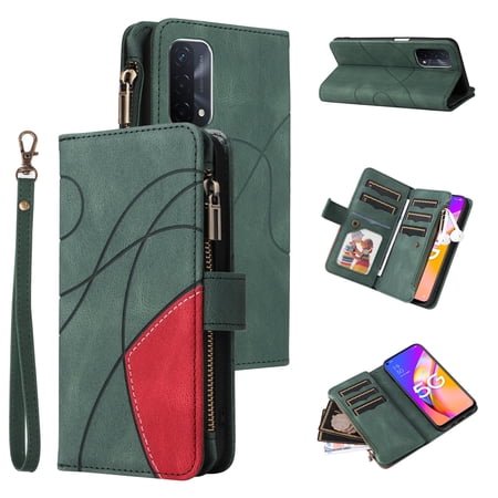 Flip Case for Oppo A93 5G, PU Leather 2 Color Assorted Kickstand Function Shockproof Wallet Cover for Oppo A93 5G