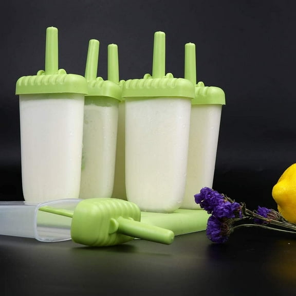 Reusable Popsicle Molds, Popsicle Maker With Sticks Ice Pop Maker Food Grade Silicone Popsicle Molds, Green