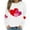 White-1, variant on Women's Valentines Sweatshirt Long Sleeve Glitter Heart Print Crewneck Pullover Top for Romantic Dates Gray XL
