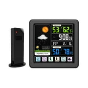 Frehsky household essentials Humidity Temperature and Wireless and Clock Outdoor Meteorological Indoor Meter Household Appliances