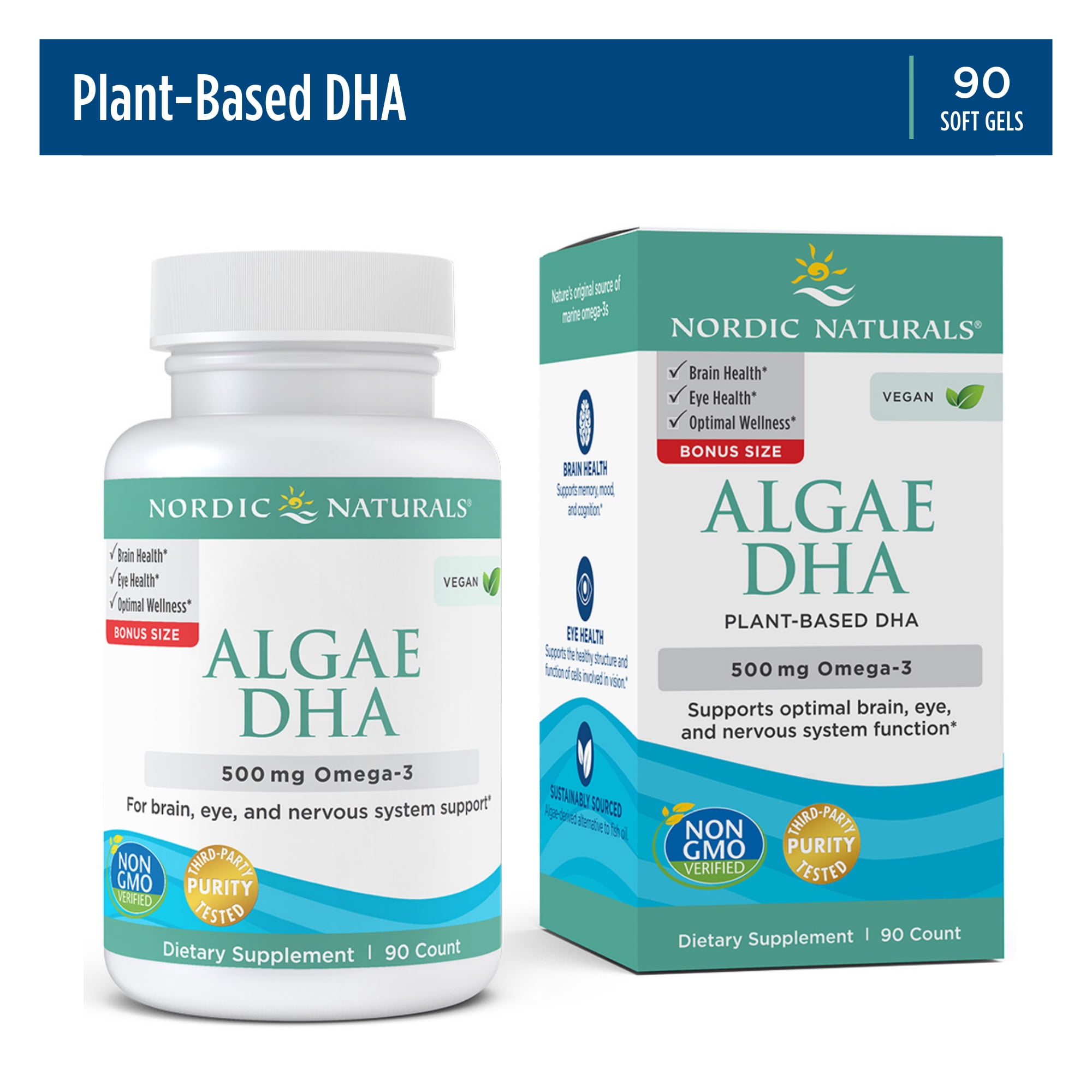 Nordic Naturals Algae DHA Softgels, 500 Mg