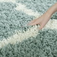 thumbnail image 5 of SAFAVIEH Dallas Logan Geometric Shag Area Rug, Seafoam/Ivory, 8' x 8' Round, 5 of 7