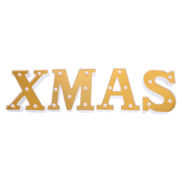 Letrero luminoso con letras LED de 4 piezas para decorar fiestas navideñas en el hogar.