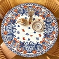 thumbnail image 6 of Fall Tablecloth, Round Pumpkins Maple Leaves Decorative Thanksgiving Table Cover for Kitchen Dining Picnic Tabletop Indoor Outdoor Party Decor E, 6 of 6
