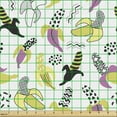 thumbnail image 2 of Banana Fabric by the Yard, Patterned Fruit Dots Lines 90's Style Plain Background, Upholstery Fabric for Dining Chairs Home Decor Accents, 3 Yards, Multicolor by Ambesonne, 2 of 5