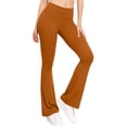 thumbnail image 4 of hlysgo Womens Leggings Yoga Pants High Elastic Waist Tummy Control Flared Trousers Workout Gym Soft Comfy Pant with Pockets Orange,S, 4 of 6