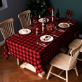 thumbnail image 7 of Christmas Checkered Square Tablecloth Stain Resistant Waterproof and Wrinkle Resistant Washable Soft Table Cloth Gingham Decorations for Dining Room and Outdoor , 43.3" x 43.3" Black and Red, 7 of 7