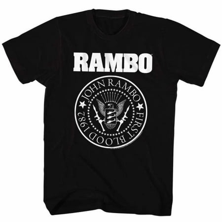 Rambo Movies Rambones Adult Short Sleeve T Shirt