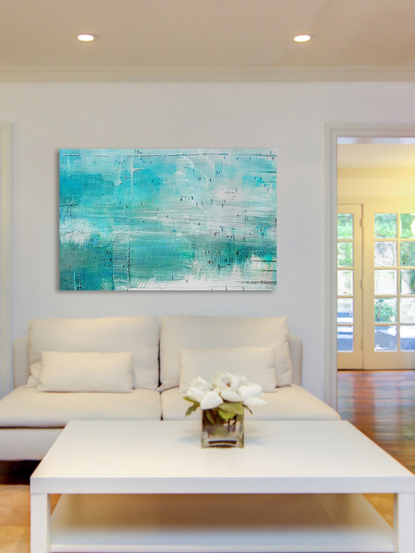 "Aqua Surf" Painting Print on Wrapped Canvas
