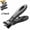 Black, variant on FEOLGEHLY 2 Pack Blue Stainless Steel Nail Clipper, Large Opening Anti-Splash Sharp Nail Cutter, Heavy Duty Fingernail & Toe Nail Clippers for Thick Nails, Nail Trimmer for Men Women Adults Seniors