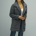 thumbnail image 6 of IROINNID Women's Shearling Jacket Long Sleeve Solid Color Notch Lapel Outwear, Leisure Large Lapel Thickened Plush Jacket, 6 of 7