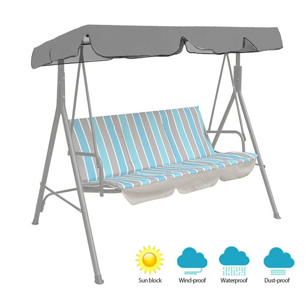 Willstar 3 Seats Patio Canopy Swing Glider Hammock Cushioned Steel