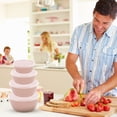 thumbnail image 3 of 4 Pcs Meal Prep Bowl Containers,Plastic Bowls with Lids for Soup and Salad,Food Storage Bento Box,BPA Free and Stackable Lunch Boxes,Microwave/Dishwasher/Freezer Safe (Z-Pink), 3 of 3