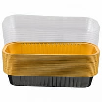 ACDANC 20Pcs Mini Loaf Pans with Lid - Aluminum Foil Baking Container (Black),6.5"X2.56"X1.18"