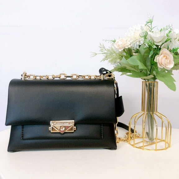 MICHAEL KORS 35F2G0EF8O Cece Medium Faux Leather Shoulder Bag IN BLACK