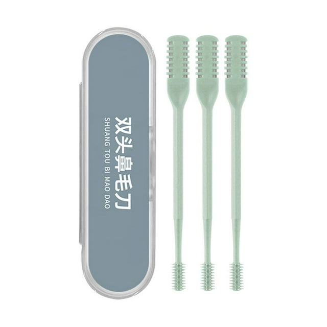 Mini Nose Hair Razor, Precise Trimming, Mint Green/Dark Green/Cream Yellow/Sky Blue/Blossom Pink, 1 Set, Washable and Portable