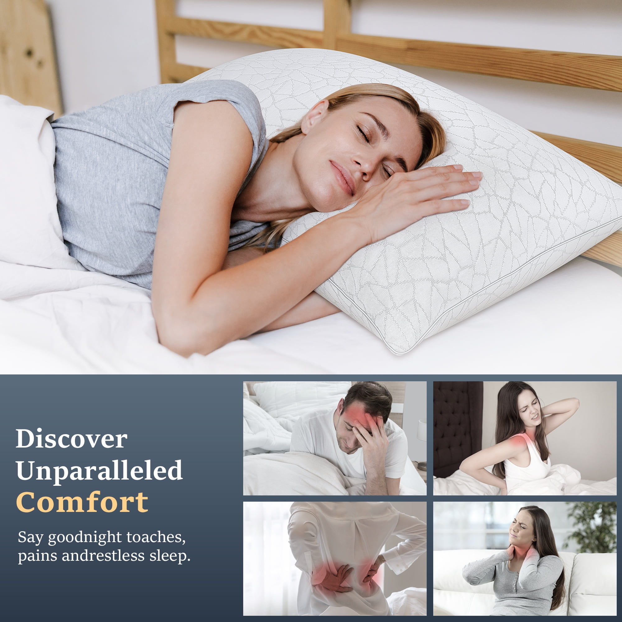 FAPO Cooling Bed Pillows Queen Size,Premium Down Alternative Pillows for Bed 2 Pack with Breathable Cover