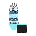 thumbnail image 2 of Alvivi Girls 3 Pieces Swimsuit Tankini Printed Crop Top Shorts Briefs Set 4-16, 2 of 5