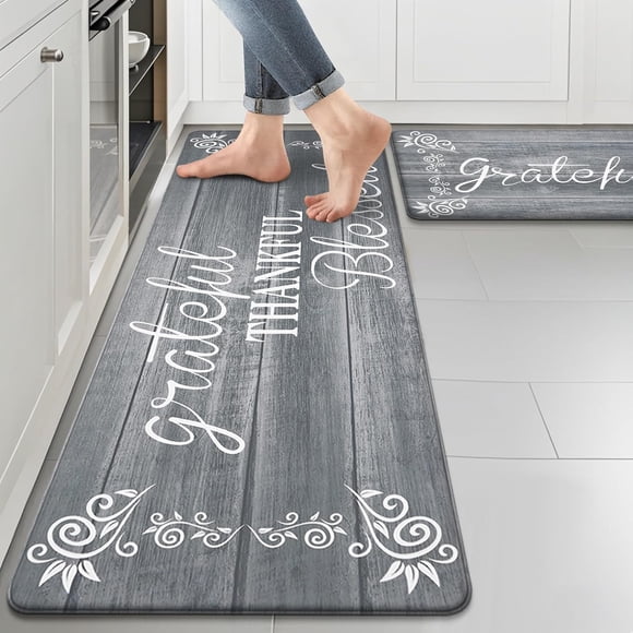Kitchen Mats for Floor Anti Fatigue Mat, Cushioned Kitchen Rug, Non Skid Waterproof Comfort Standing Mat, Heavy Duty Kitchen Mat Set for Home,Office,Sink,Laundry,Desk, 17.3"x28"+17.3"x48"