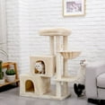 thumbnail image 5 of IM Beauty Cats Tree Cat Tower with Sisal Scratching Post Double Condo Kittens Toys Activity Centre Beige, 5 of 8
