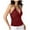 Red, variant on Women's Tank Tops Camisole Soild Contrast Lace Ruched Tie Back V Neck Vest Undershirts,White,M