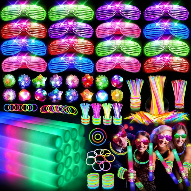 Artículos para fiestas OLUPP que brillan en la oscuridad, 150 unidades con barras de espuma