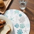 thumbnail image 3 of Turquoise Coastal Round Placemats Set of 4 for Dinning Tables,Heat-proof Braided Table Mats 13 Inch,Nautical Summer Beach Coral Sea Turtle Washable Place Mat for Kitchen Restaurant Party Table Decor, 3 of 9