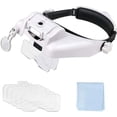 thumbnail image 1 of Lupa frontal Lupa iluminada con 3 luces LED - 5 lentes desmontables 1.0X a 3.5X - Lente secundaria 8X - Diadema ajustable para reparaciones de manualidades de costura, 1 of 5