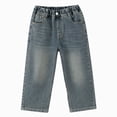 thumbnail image 3 of NOLDARES Baggy Jeans for Teen Boys Youth Wide Leg Cargo Denim Pants Kids Oversized Husky Jeans Streetwear Preppy Clothes with Pockets,Blue,8-9 Y, 3 of 7