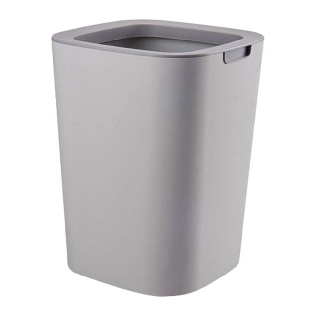 Naiovety Bote de basura minimalista con apertura ampliada para oficina Bote de basura minimalista Cubos de basura al aire libre Cubo de basura Suministros de limpieza para el hogar gris 12L