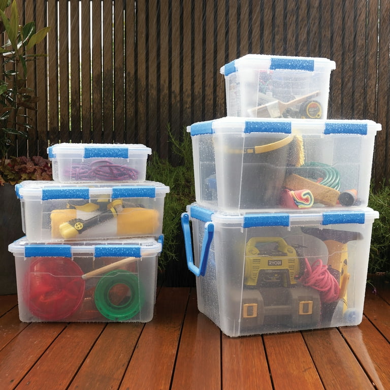 6 PACK - EZY STORAGE WATERPROOF 13.2Gal/52.8Qt/50L STORAGE BOX