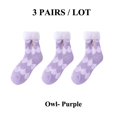thumbnail image 1 of Calcetines térmicos súper gruesos para mujer, medias de tubo medio, mullidas, cálidas y acogedoras, para el hogar, 3 pares, 1 of 4