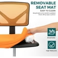 thumbnail image 6 of Armless Desk Wheels Cute Home Office Arms, Ergonomic Adjustable Swivel Rolling Task, Comfy Mesh Mid Back Computer Work Vanity Chair for Small Spaces, Orange, 6 of 16