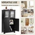 thumbnail image 6 of Costway Bathroom Floor Storage Cabinet Kitchen Cupboard w/Doors&Adjustable Shelf Black, 6 of 11