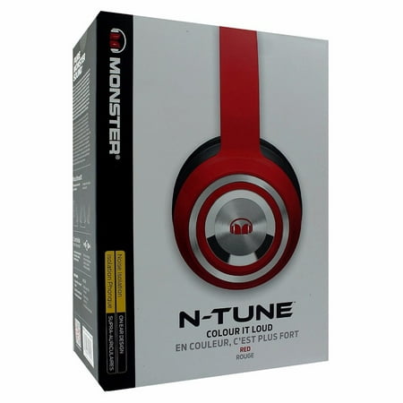Monster N-Tune Noise Isolation Wired On-Ear Headphones - Red