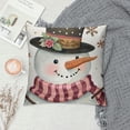 thumbnail image 2 of Qinduosi Pink Christmas Throw Pillow Covers Inch Snowman Xmas Tree Decorative Pillows for Couch Sofa Bed Home Winter Holiday Decor Set of, 2 of 5