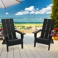 thumbnail image 4 of Sonerlic 1 Peak Folding Outdoor Patio Adirondack Chair Wide Armrest for Lawn and Beach,Black, 4 of 8