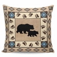 thumbnail image 2 of Farmhouse Bear Throw Pillow Covers, Soft Pillowcases with Invisible Zipper, Country Vintage Animals Paw Print Brown Decorative Square Pillow Cushion Covers for Living Room Couch Sofa Bed 16x16 Inches, 2 of 8
