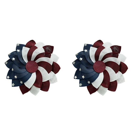 Garland Patriotic Independence Day Wreath Memorial Day Wreaths For Front Door Festival Celebration Farmhouse Wreaths All Season Welcome Sign Door Hangers,Red-2PCS