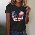 thumbnail image 7 of Zynoxe Women's T-Shirts Fourth of July Patriotic Graphic Tees for Women Casual Summer Crew Neck Short Sleeve Going Out Tops (#02 Black,2XL), 7 of 7